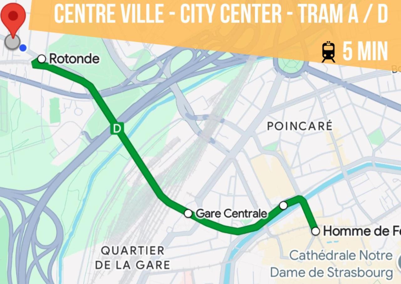 Lit Rond Tres Grand Et Confortable - Garage Possible Ou Parking Gratuit Rue - Gare 2 Min Et Ville 4 Min En Tram - Ciel Etoile - Netflix Videoprojecteur - Luxe Et Evasion Estrasburgo Exterior foto